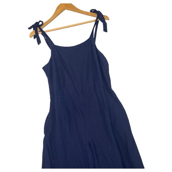 Tommy Bahama Jumpsuit Womens Small Blue Linen Tie Shoulder Coastal Cottage Boho - Picture 7 of 12